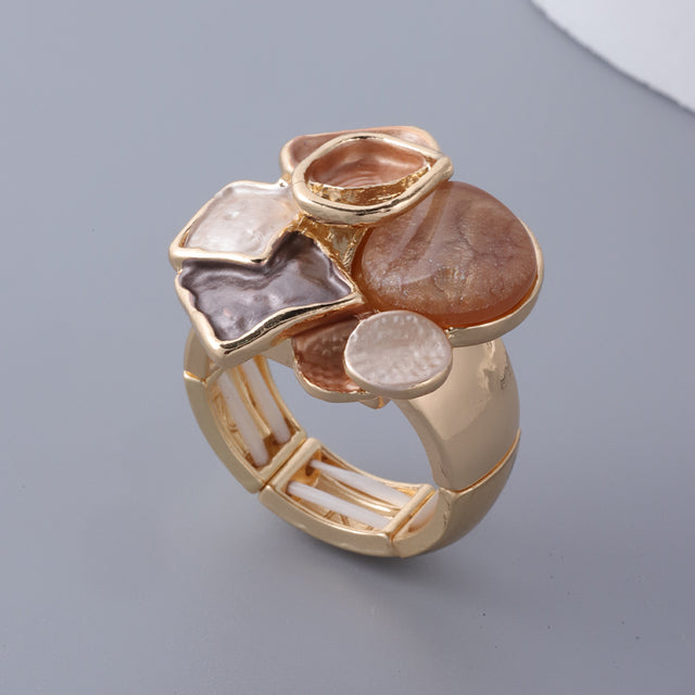 El Boyaması Vintage Taşlı Yüzük