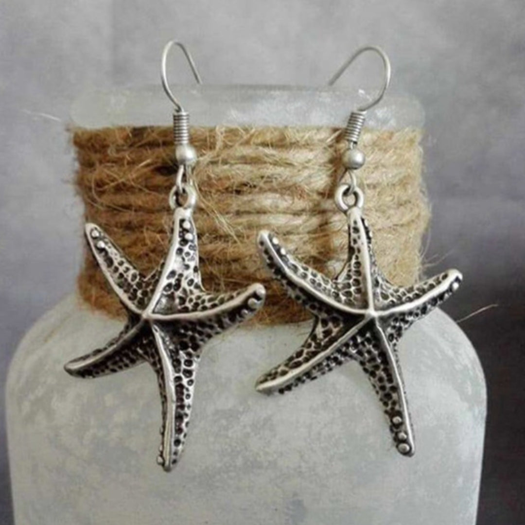 Gümüş Vintage Yıldız Küpe