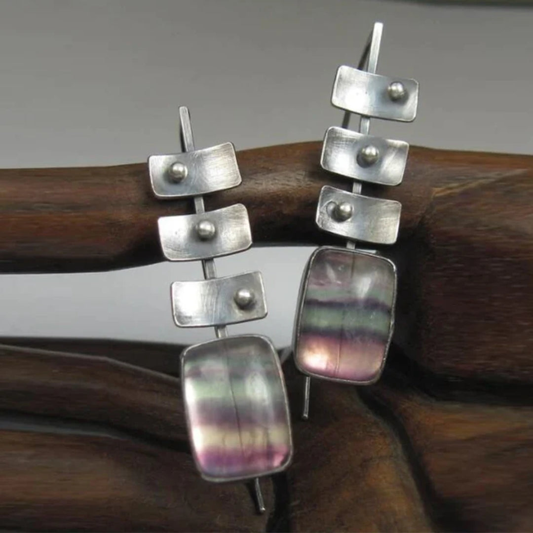 Vintage Bozulmuş Gümüş Küpeler