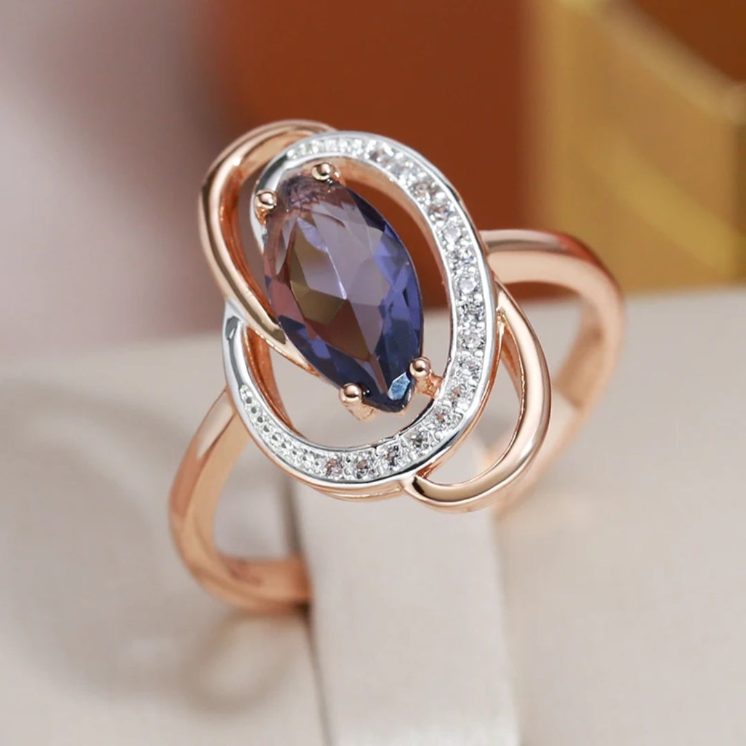 Parlak Mor Zarif Yüzük