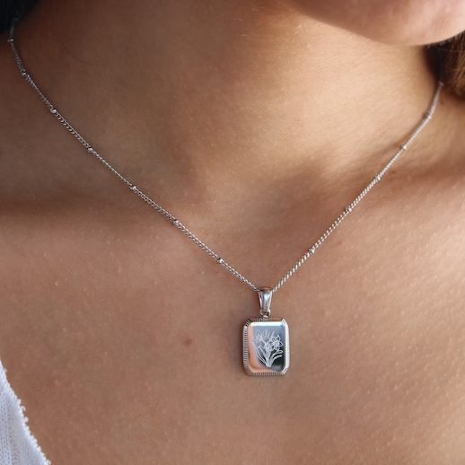 VIntage Gümüş Kristal Kolye