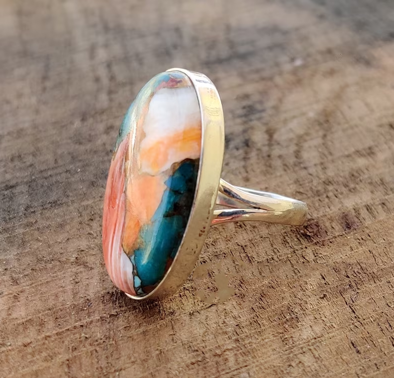 Vintage Çok Renkli Altın Yüzük