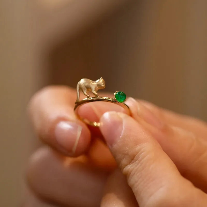 Altın Yavru Kedi Yüzüğü