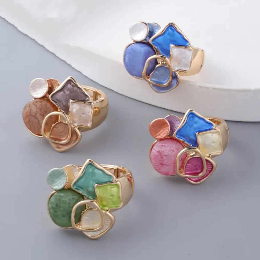 El Boyaması Vintage Taşlı Yüzük