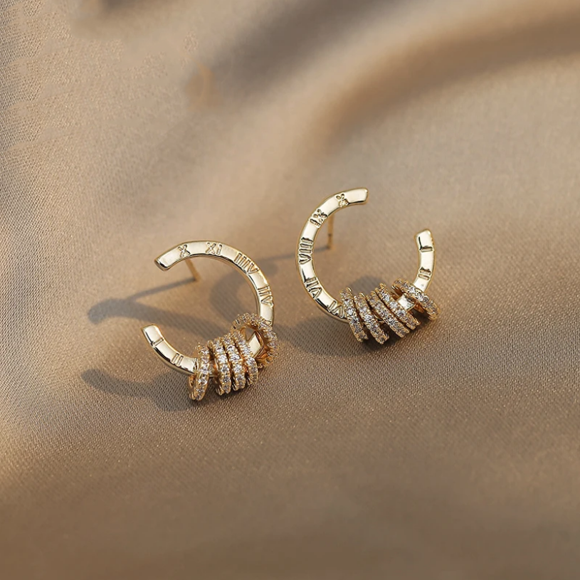 Küpeler Parlak zarif halka küpeler