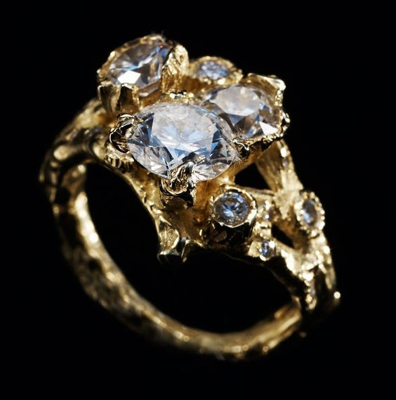 Vintage Yüzük Parlak Altın