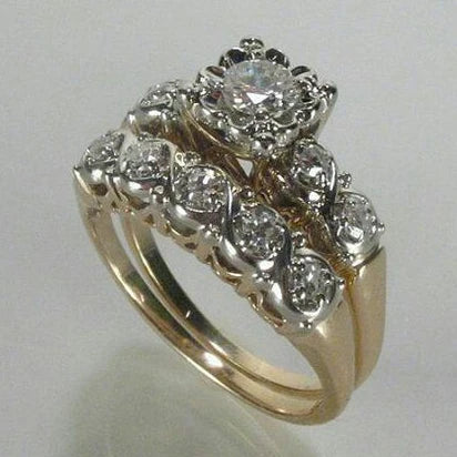 Vintage Işıltılı Altın Yüzük