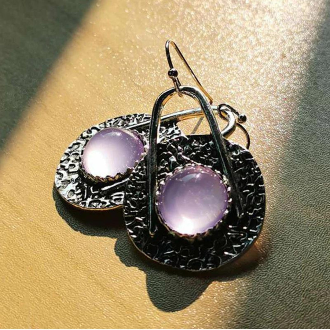 Gümüş Boho Yıldız Kristal Küpe