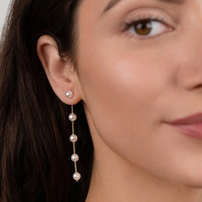 Altın İnci Sarkan Küpe