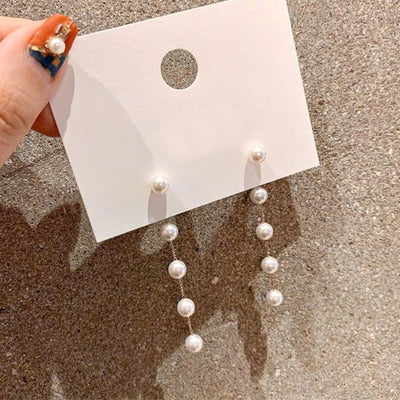 Altın İnci Sarkan Küpe