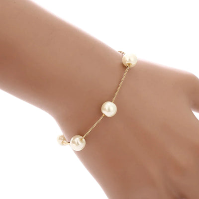 Üç Parçalı Altın Zarif İnci Seti