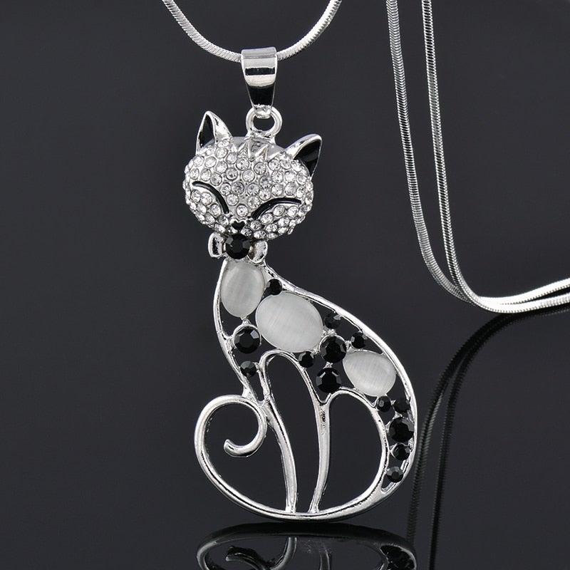 Gümüş ve Zirkon Kakmalı Aşkın Kedileri Kolye