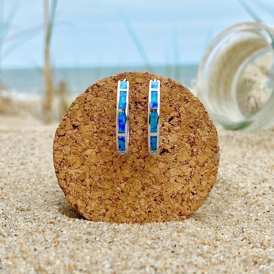 Lüks Gümüş ve Opal Okyanus Esintili Küpeler