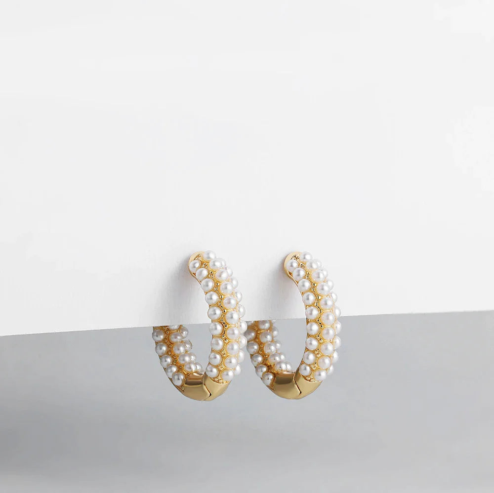 Yuvarlak Boncuklu Halka Küpe