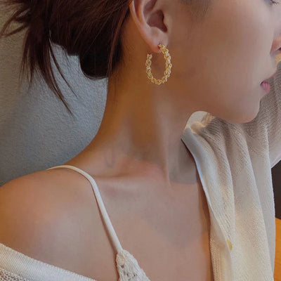 Lüks Altın Halka Küpeler