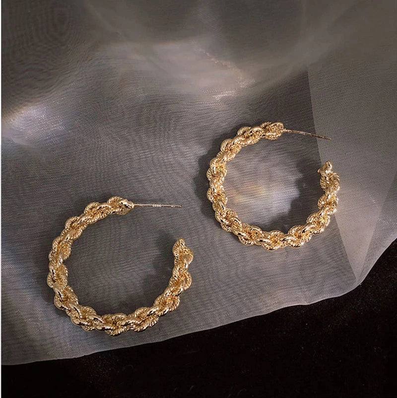 Lüks Altın Halka Küpeler