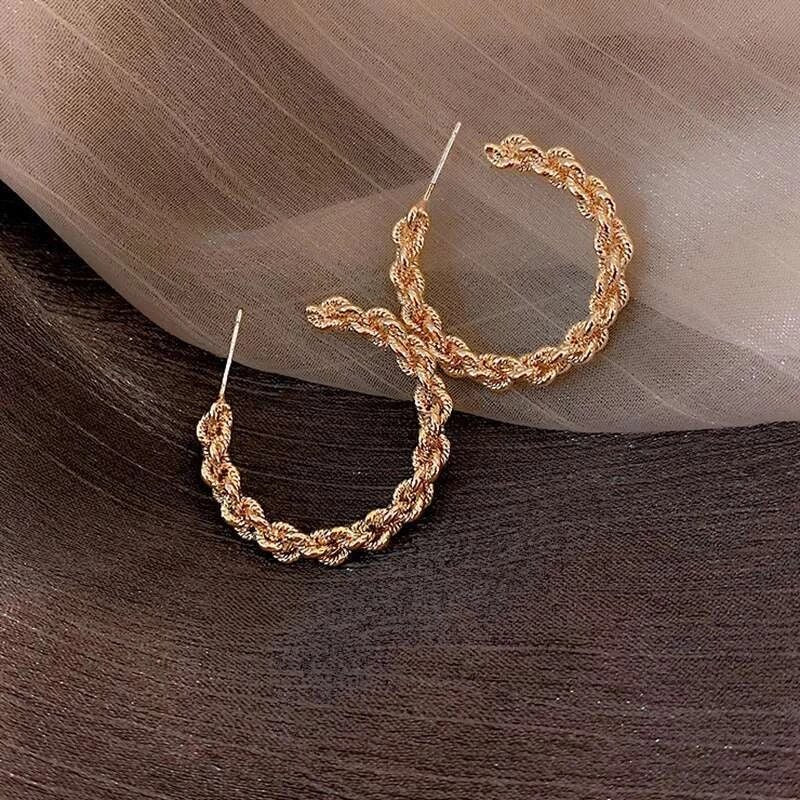 Lüks Altın Halka Küpeler