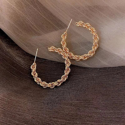 Lüks Altın Halka Küpeler