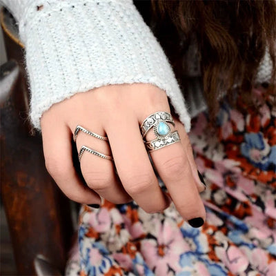 Turkuaz Damla Ajur Yüzük