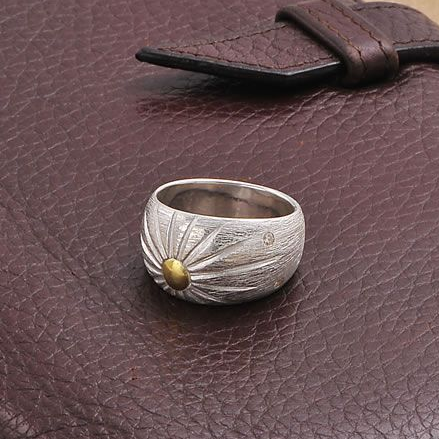 Ayçiçeği Gümüşü Vintage Yüzük