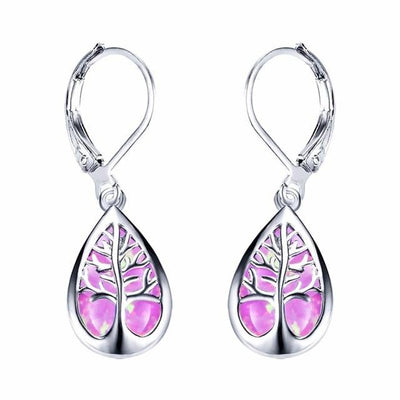 Opal ve Gümüş Hayat Ağacı Küpe